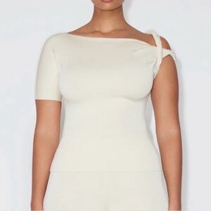 Khy Cream twist top & skirt set